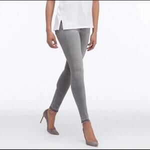 AG Adriano Goldschmied The Legging Ankle Super Skinny Gray Raw Hem Jean Size 29R
